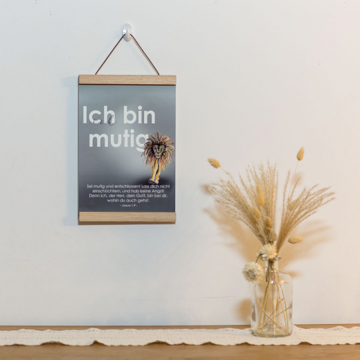 Mutmachendes Poster mit Bibelversen und positiven Glaubenssätzen